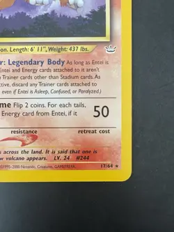 Pokemon Vintage Non Holo Rare Entei Neo Revelation 17/64 WotC - Image 4