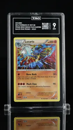 2016 POKEMON XY BLACK STAR PROMO STEAM SIEGE BLISTERS #XY140 LUCARIO HOLO TAG 9 - Image 1
