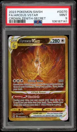 Pokemon PSA 9 MINT Crown Zenith - Arceus VStar Galarian Gallery GG70 2023 - Image 1