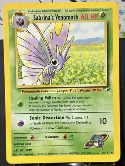 Sabrina's Venomoth + Venonat Bundle - Pokemon TCG - Gym Heroes - 34 & 96 ~ HP - Image 5