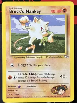 Brock's Mankey - Pokemon TCG - Gym Heroes - 68/132 - COMMON ~ NM - Image 3