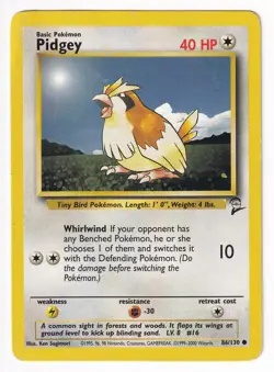 Pidgey 86/130 - Base 2 Set - MP Common - Pokemon TCG - Image 1