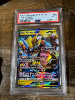 Pokemon 2018 Lost Thunder ZERAORA GX #86 PSA 9 Mint RARE - Image 1