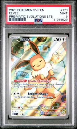 2025 POKEMON SVP EN-SV BLACK STAR PROMO #173 EEVEE PSA 9 - Image 1