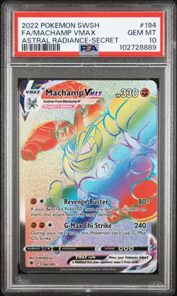 2022 POKEMON SWORD & SHIELD ASTRAL RADIANCE SECRET FULL ART/MACHAMP VMAX PSA 10 - Image 1