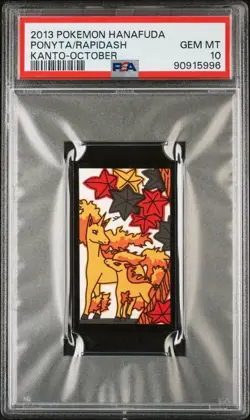 2013 POKEMON HANAFUDA KANTO OCTOBER PONYTA/RAPIDASH PSA 10 - Image 1