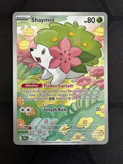 Pokemon TCG Shaymin 185/182 Illustration Rare - S&V Destined Rivals Set - NM - Image 1