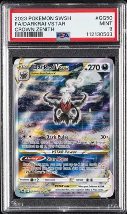 2023 POKEMON SWORD & SHIELD CROWN ZENITH #GG50 FULL ART/DARKRAI VSTAR PSA 9 - Image 1