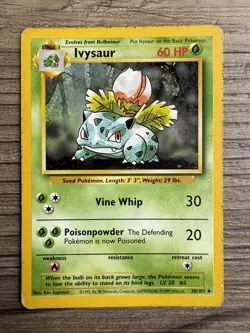 Pokemon 1999 Ivysaur Card 30/102 Base Set Unlimited PSA 8 NM-MT WOTC Vintage TCG - Image 1