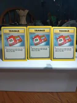 (3) Pokemon TCG Vintage ORIGINAL Base Set Pokedex Trainer Card #87/102 WoTC NM - Image 1