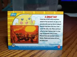 A Great Day 58 Pikachu's Vacation Pokemon Card Series 1 Topps Blue Label Vintage - Image 2