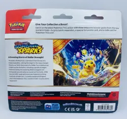 Surging Sparks 3 Booster Blister - Zapdos Promo Card - Pokemon TCG Sealed Pack - Image 2