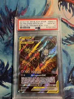 Pokemon 2019 Black Star Promo SM210 Moltres, Zapdos, Articuno GX PSA 10 - Image 1