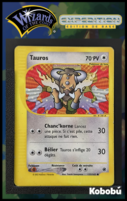 Carte Pokemon Tauros 133/165 Expedition Wizards FR - Image 1