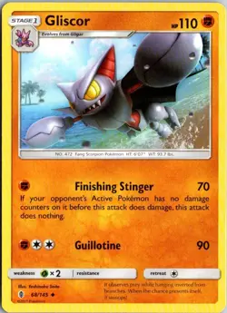 Pokemon TCG Guardians Rising Uncommon 68/145 Gliscor LP - Image 1