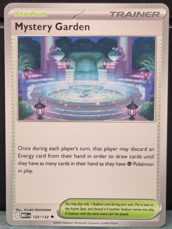Mystery Garden 122/132 Mega Evolution Pokemon TCG Near Mint Card Game Stadium NM - Image 1