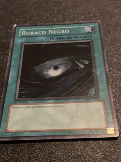 Dark Hole Super Rare Holo LOB-SP052 Portuguese 1st Light Play Yugioh Card TCG - Image 2