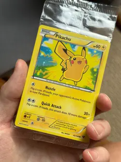 PIKACHU 42/146 XY 2014 LEGO Movie PROMO SEALED HOLO Pokemon TCG card w/Staryu - Image 4