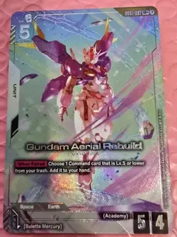 Gundam Aerial Rebuild LR+ GD01-067 Alt Art Foil Mint Gundam TCG Card Game - Image 1