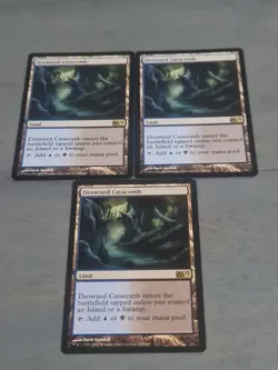 MTG Drowned Catacomb X3 - Rare Land - Image 1