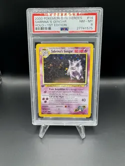 Pokemon Sabrina's Gengar Gym Heroes 1st Edition Holo Rare #14 PSA 8 - Image 1