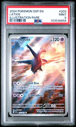 2024 POKEMON SSP EN-SURGING SPARKS ILLUSTRATION RARE #203 LATIOS PSA 9 - Image 1