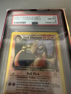 2000 Team Rocket Holo Dark Charizard #4 PSA 8 NM-MINT Pokemon WOTC - Image 2