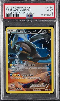 2015 POKEMON XY BLACK STAR PROMOS #XY80 FULL ART/BLACK KYUREM PSA 9 - Image 1