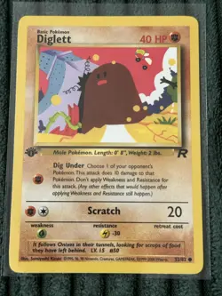 Pokemon Team Rocket 1st Edition Diglett 52/82 - Image 1