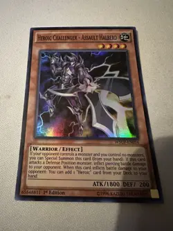 Yu-Gi-Oh! Heroic Challenger - Assault Halberd WSUP-EN016 Super Rare 1st Ed NM - Image 1