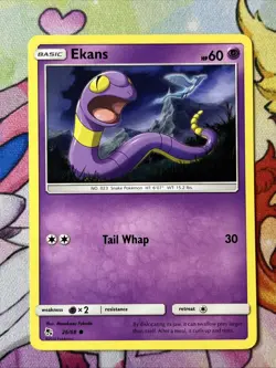 Ekans 26/68 - NM Hidden Fates - Pokemon 2019 Common TCG Card (B) - Image 1