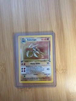 KABUTOPS Pokemon Card - 1999 WOTC - 1st Edition - Fossil - 9/62 - HOLO RARE - LP - Image 1
