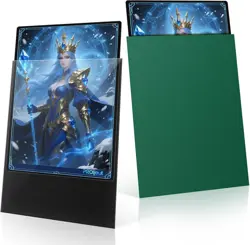200 Pack Card Sleeves, Matte Dual Trading 200 Pack, Metallic Green - Image 1