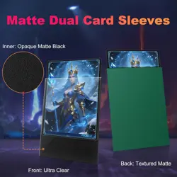 200 Pack Card Sleeves, Matte Dual Trading 200 Pack, Metallic Green - Image 2