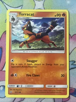 Torracat 16/73 Common Shining Legends Sun & Moon Pokemon Card LP - Image 1
