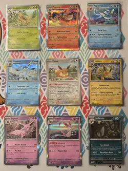Pokemon PRISMATIC EVOLUTION Complete Eeveelution HOLO/REVERSE HOLO 9 Card Set NM - Image 2