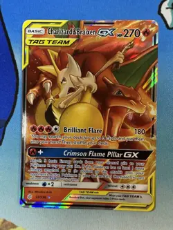 Charizard & Braixen GX 22/236 Cosmic Eclipse Alternate Art Tag Team Pokemon Card - Image 1