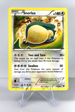 2016 Pokemon TCG Snorlax Rare XY Fates Collide 77/124 Card - Image 1
