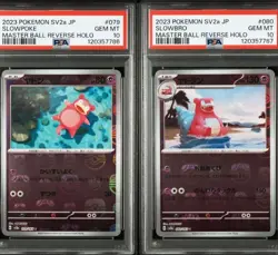 PSA10 SEQ Slowpoke and Slowbro Master Ball Mirror Pokemon Card 151 JPN - Image 1