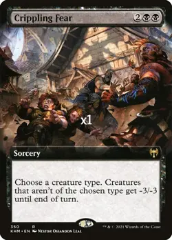 MTG Borderless Kaldheim KHM Crippling Fear MINT - Image 1