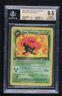 Dark Vileplume 1st Ed. Pokemon Team Rocket BGS 9.5 GEM MINT 2000 - Image 1