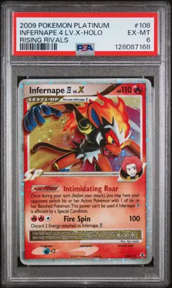 2009 Pokemon Platinum Infernape 4 LV.X Holo Rising Rivals PSA 6 EX-MT - Image 1