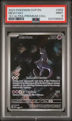 2023 POKEMON SVP EN-SV BLACK STAR PROMO 151 ULTRA-PREM COLL #052 MEWTWO PSA 9 - Image 1