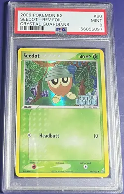 PSA 9 Seedot 60/100 EX Crystal Guardians Reverse Holo Foil Pokemon 2006 - Image 1