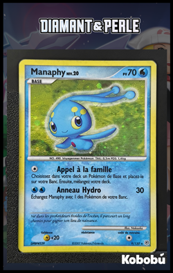 Carte Pokemon Manaphy 9/130 Holographique Diamant et Perle Bloc DP FR - Image 1