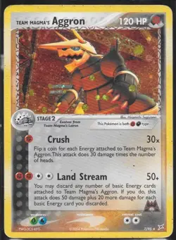 Team Magma's Aggron 7/95 Team Magma Vs Team Aqua Holo 2004 Pokemon Card MP - Image 1