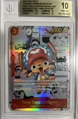 BGS 10 One Piece Card Tony Tony Chopper Manga Alternate Art EB01-006 PRB01 - Image 1