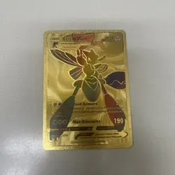 Scizor Vmax Rainbow Gold Foil Fan Art Vinyl Collector Pokemon Card - Image 1