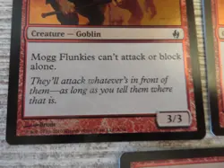 3x FOIL Mogg Flunkies - Fire & Lightning Deck - NM - English - OOP MTG Goblins - Image 2