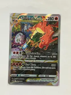 2022 Charizard V Star SWSH262 Black Star Promo Full Art Pokemon Card - Image 1